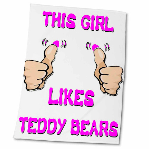 3dRose This Girl Likes Teddy Bears - Towels (twl-150758-2)