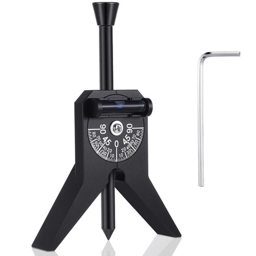 Therwen Pipefitter Tools Pipe Center Finder Safety Pipe Marker Centering Tool for Measure Pipes 0.5" and Up, 4" Y Type Head, Fitted with Adjustable Dial Bubble Protractor (Black)