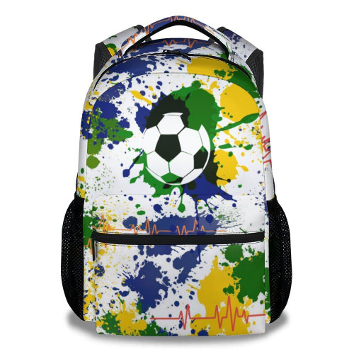 PoshWrap Soccer School Backpack for Girls, Boys - 16 Inches Colorful Backpacks for Teens - Lightweight Aesthetic Bookbag for Middle School