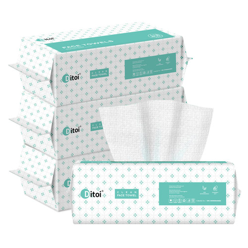 Ditoi Clean Face Towels, Disposable Biodegradable Facial Towels, Super Soft and Thick Facial Tissue for Skin Care, Makeup Remover Dry Wipes, Lint- free Facial Wash Cloth for Sensitive Skin, 240 Count