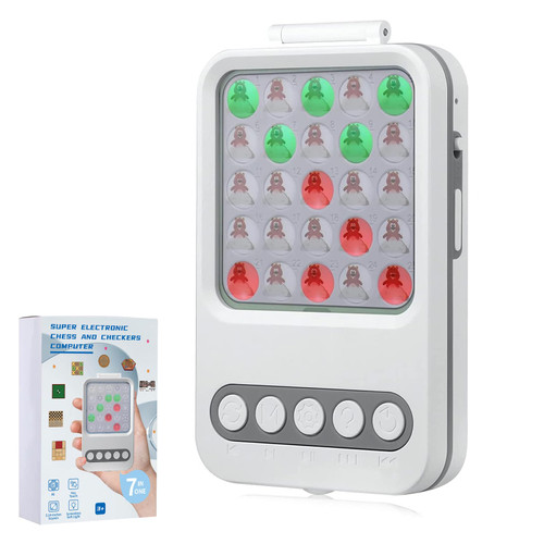 Electronic Game Chess,Electronic Chess Set,Kids Electronics Handheld Games,AI Kids Board Games Fidget Toys | 7 in 1 Fun Brain Games with Electronic Chess Board, Whac a mole,Memory Game,Huarong Road