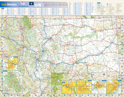 Montana State Wall Map - 22.5" x 17.5" Laminated