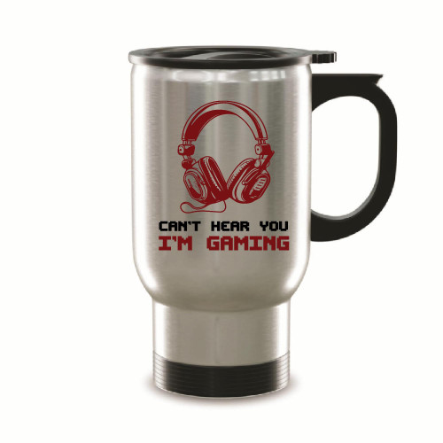 Gamer Gift Mug for Online Gaming Fans Who Need Focus 14oz Steinless Steel Travel Mug