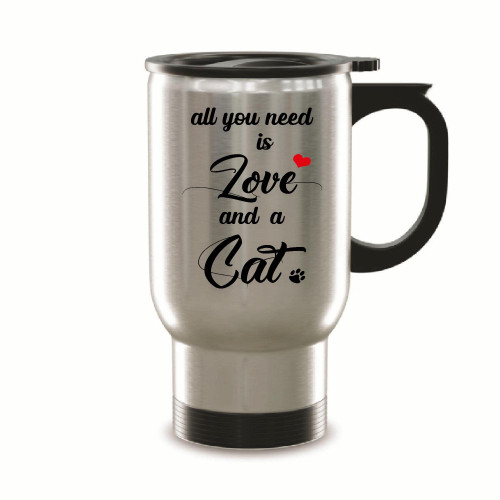 Unique Cat Chalkboard Look Gifts for Cat Lovers 14oz Steinless Steel Travel Mug