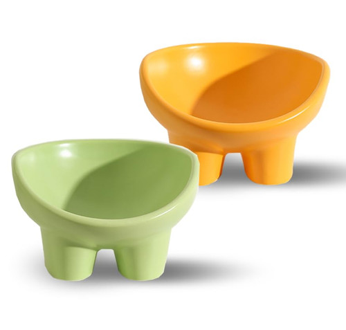 Inqibee Ceramic Raised Cat Bowl, Pink Elevated Cat Food Bowl for Indoor Cats, Anti Vomiting & Protect Pet's Spine, Cute Tilted Cat Dish for Flat Faced Cats and Kitten (Green and Orange) Inqibee Ceramic Raised Cat Bowl, Pink Elevated Cat Food Bowl for Indoor Cats, Anti Vomiting & Protect Pet's Spine, Cute Tilted Cat Dish for Flat Faced Cats and Kitten (Green and Orange)