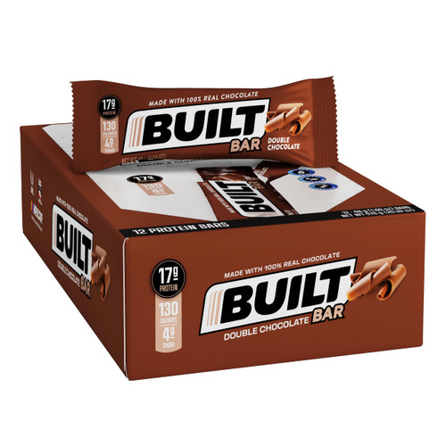 BUILT Bar Protein Bar - 12 Count, High Protein Energy Bars, Gluten Free, Chocolate Covered, Low Carb, Low Calorie, Low Sugar, Delicious Protein, Healthy Snack - Packaging May Vary (Double Chocolate) BUILT Bar Protein Bar - 12 Count, High Protein Energy Bars, Gluten Free, Chocolate Covered, Low Carb, Low Calorie, Low Sugar, Delicious Protein, Healthy Snack - Packaging May Vary (Double Chocolate)