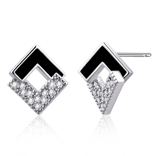 Black Cubic Zirconia Earrings for Men Women 925 Sterling Silver Earrings Hypoallergenic Square Mens Stud Earrings Black Stud Earrings for Women Men Trendy Black Cubic Zirconia Earrings for Men Women 925 Sterling Silver Earrings Hypoallergenic Square Mens Stud Earrings Black Stud Earrings for Women Men Trendy