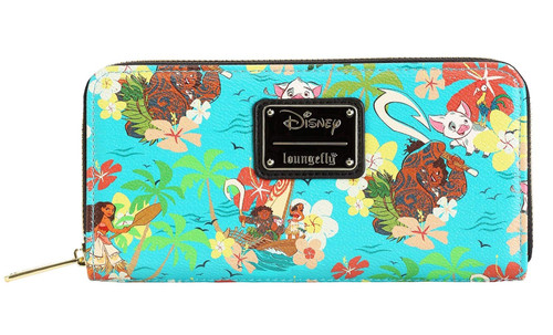 Loungefly Disney's Moana All Over Print Zip Around Wallet Blue, Standard