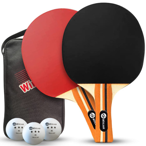 JP WinLook Ping Pong Paddles Set of 2 - Portable Table Tennis Paddle Set with Ping Pong Paddle Case & 3 Ping Pong Balls. Premium Table Tennis Racket 2 Player Set for Indoor & Outdoor Games JP WinLook Ping Pong Paddles Set of 2 - Portable Table Tennis Paddle Set with Ping Pong Paddle Case & 3 Ping Pong Balls. Premium Table Tennis Racket 2 Player Set for Indoor & Outdoor Games