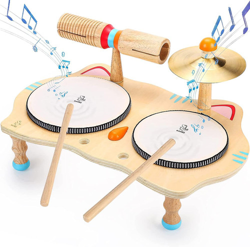 oathx Kids Drum Set All in One Montessori Musical Instruments Set Toddler Toys Natural Wooden Music Kit Baby Sensory Toys Months Birthday Gifts for Girls Boys oathx Kids Drum Set All in One Montessori Musical Instruments Set Toddler Toys Natural Wooden Music Kit Baby Sensory Toys Months Birthday Gifts for Girls Boys