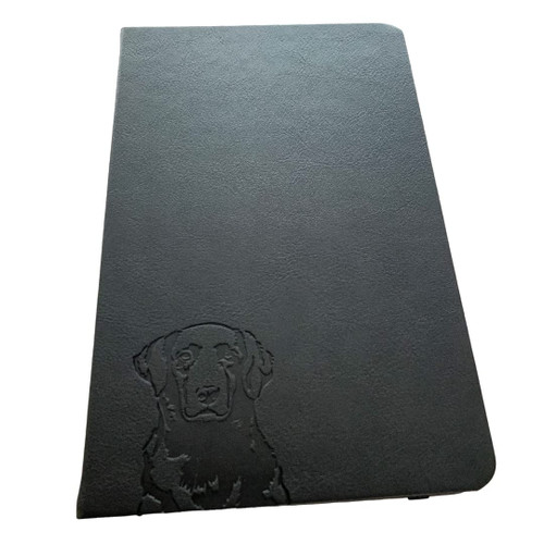 A5 Hardcover Labrador Notebook - PU Leather, 100gsm Lined Pages, Bookmark, Notebook or Journal (Black)