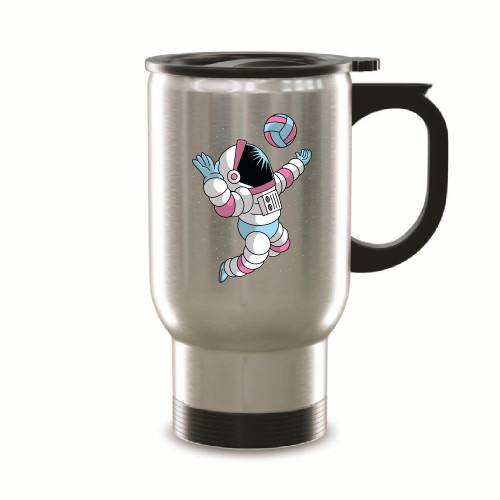 Astronaut Space Volleyball Gift for Space and Volleyball Fans 14oz Steinless Steel Travel Mug