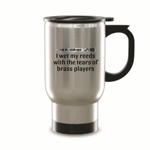 Funny Clarinet Mug Gift Idea Clarinetist Present Brass Player 14oz Steinless Steel Travel Mug