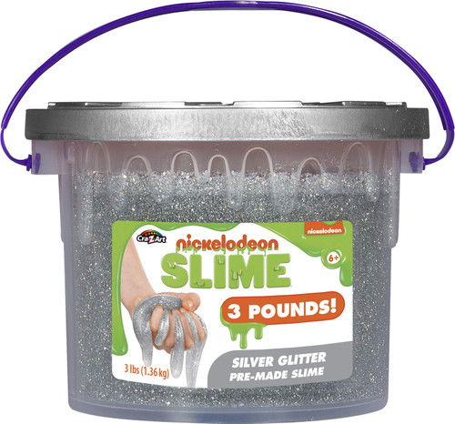 Cra-Z-Art Nickelodeon 3Lb Silver Glitter Slime Bucket, Standard
