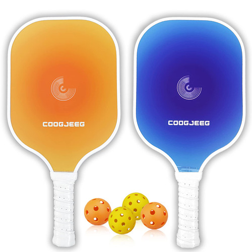 COOGJEEG Pickleball Paddles, USAPA Approved Fiberglass Surface Pickleball Set with Pickleball Rackets, Pickle Ball Paddle Set ?for Men Women