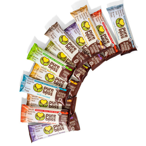 Pure Bliss Organics - Variety Pack of 12 Soy Free, Vegan, Gluten Free, Dairy Free Snack Bars