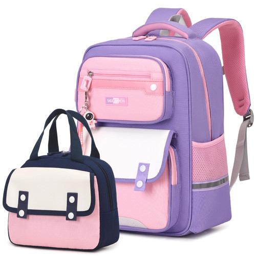 Scothen School Backpack for Girls, British Style Girls Backpack with Lunch Bag, Preschool Kindergarten Elementary Schoolbag Book Bag for Kids Toddler Children Students