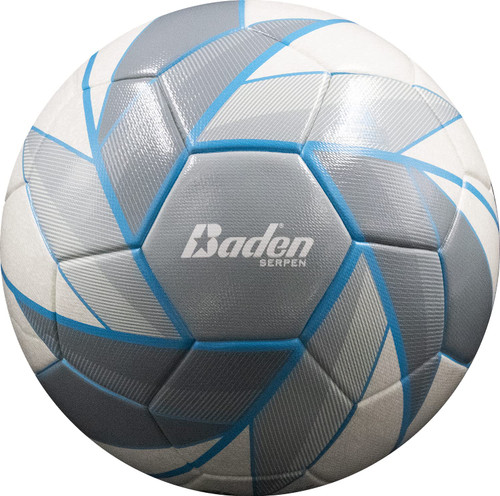Baden Serpen Futsal Low Bounce Practice Ball, Grey/White/Blue, Size 4
