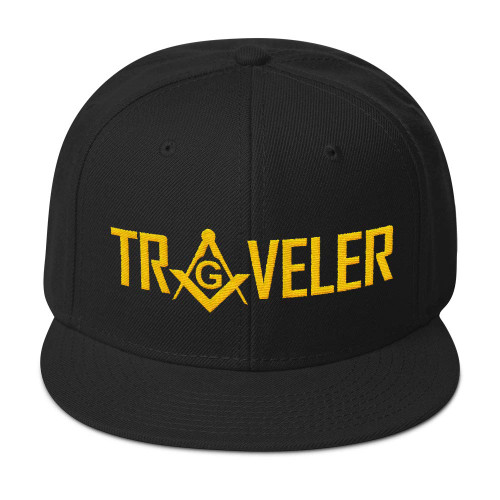 Vinson MFG Masonic Hat Traveler Freemason Square & Compass Embroidered Snapback Hat Black