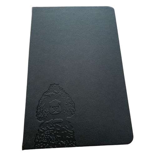 A5 Hardcover Poodle Notebook - PU Leather, 100gsm Lined Pages, Bookmark, Notebook or Journal (Black)