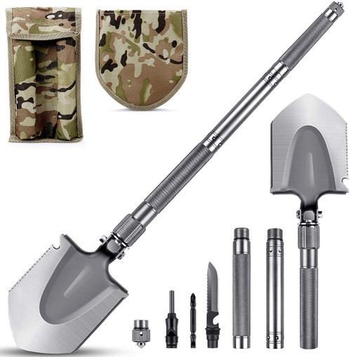 Ultimate Survival Tool 23 in 1 Multi-Purpose Folding Military Shovel,Spade Entrenching Tool for Camping Trekking Fishing Hunting Car Emergency