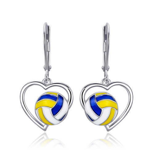 PELOVNY Volleyball Earrings S925 Sterling Silver Volleyball Sport Jewelry Gift for Women Girls PELOVNY Volleyball Earrings S925 Sterling Silver Volleyball Sport Jewelry Gift for Women Girls