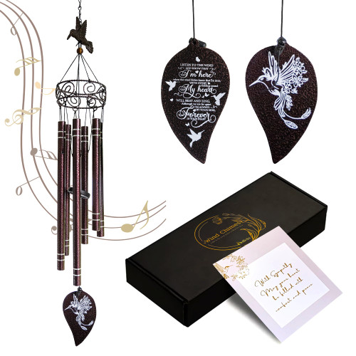 Memorial Wind Chimes for Loss of Loved One with Sympathy Card, 32" Sympathy Wind Chimes, Deep Tone Wind Chimes for Outside, Bereavement and Sympathy Gifts for Loss of Mom, Husband, Father and Son Memorial Wind Chimes for Loss of Loved One with Sympathy Card, 32" Sympathy Wind Chimes, Deep Tone Wind Chimes for Outside, Bereavement and Sympathy Gifts for Loss of Mom, Husband, Father and Son