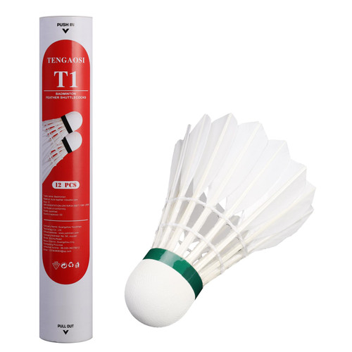 TENGAOSI Duck Feather Badminton Shuttlecocks with Great Stability and Durability, with Speed 77 Badminton Birdies for Outdoor and Indoor, Shuttlecock Feather (Red)