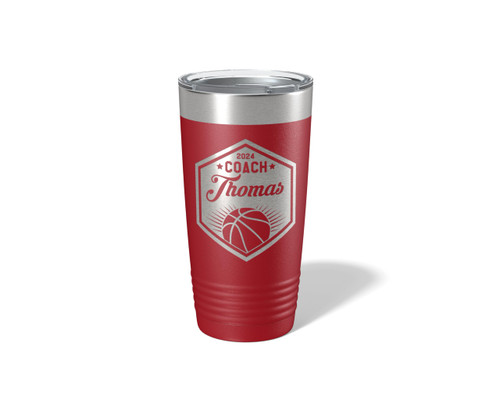 Basketball, Basketball Coach, Personalized Basketball Tumbler, Basketball, basketball gift, basketball coach (20oz Tumbler, Maroon)
