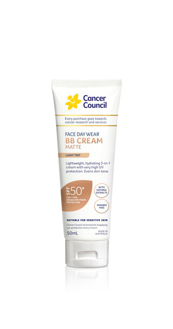 Cancer Council SPF 50+ Face Day Wear BB Cream Matte Light Tint 50ml