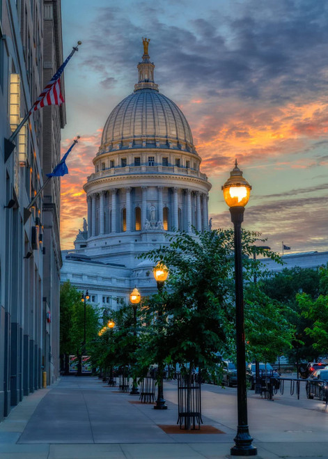 Wisconsin Capitol Building, Madison Canvas Art, Madison Wall Art, Madison Skyline, Madison Canvas Print, Madison Print