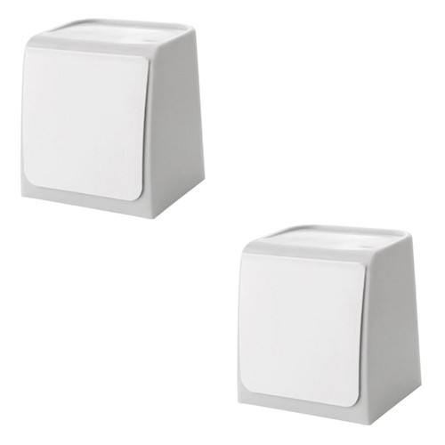 Cabilock 2pcs bin with lid Mini Garbage cans Desktop Trash can Trash can with lid Plastic Trash can trashcan with lid Bins with lids flip-top Trash can Wastebasket Household White