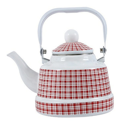 FELTECHELECTR Enamel Milk Jug Porcelain Teapot Enamel Coffee Kettle Stovetop Turkish Kettle Hot Water Kettle Stove Kettle Enamel Tea Pot Cloth Pattern Enamelled Stainless Steel Office Tea Set