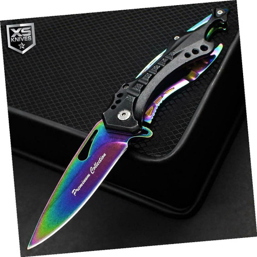 8" Multitool Open Folding Pocket Knife Rainbow Edc Outdoor Survival Hunting Knife by Survival Steel