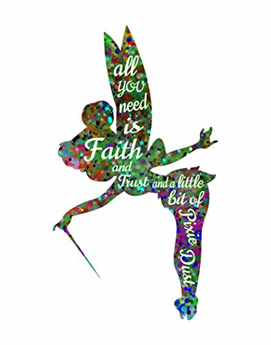 ArtDash Pop Art Print: Watercolor Splatter TINKERBELL w/Inspirational Quote (11"?4" print)