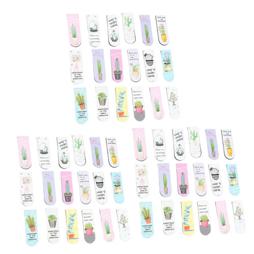EXCEART 90 Pcs Magnetic Page Clip Magnet Book Clip Magnet Page Clip Magnetic Book Marker Cartoon Bookmark Magnetic Page Marker Magnet Bookmark Magnetic Bookmarks Plant Emoticons