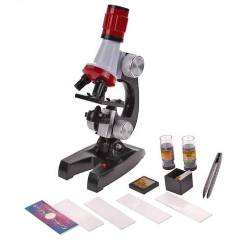 Microscope Accessories kit Slide Preparation camer 100-1200X Lab Microscope Kit Science Kids Lab LED Biological Microscope Microscope Accessories (Color : A Set)