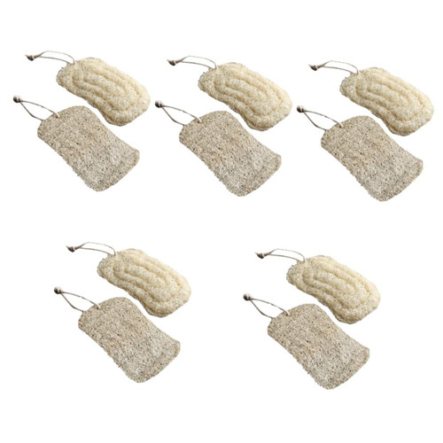 Cabilock 10 Pcs Loofah Dishcloth Exfoliating Body Scrubber Kitchen Cleaning Brush Dish Washing Kitchen Dish Loofah Mitt Dish Scrub Brush Shower Kitchen Scrubbers for Dishes Sponge Pan