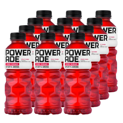 Sipbox Bundle of Powerade ZERO Fruit Punch, Zero Calorie Sports Drink, 20 Oz. (Powerade ZERO Fruit Punch, 20 Oz, 12 Pack)