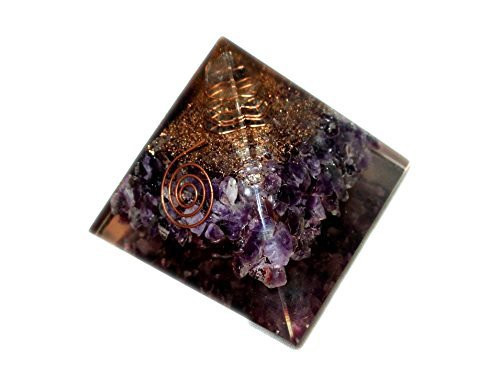 Top Quality Exquisite A++ Amethyst Orgone Pyramid Free Booklet Jet International Crystal Therapy, Rainbow