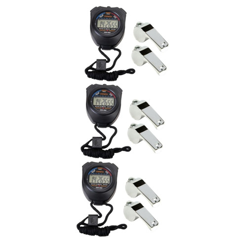 Unomor 3pcs Professional Stopwatch Electronic Timer Double Channel Design Stopwatch Multifunctional Stop Watch Sports Stopwatch and Whistles Major Strap Student