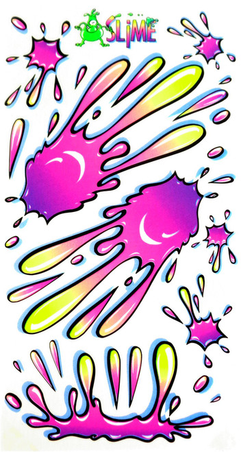 Rad Decalz - Slime - Pink, Yellow and Purple Splats - 23 Sticker Decal Set
