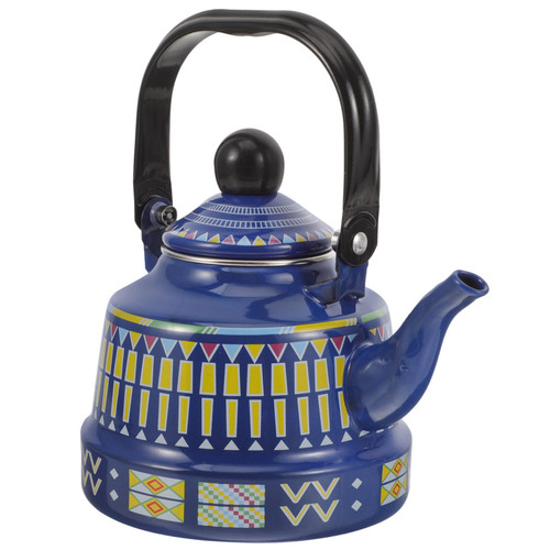 BESTonZON Tea Pot Tea Kettle Enamel Water Kettle Handheld Water Kettle Hotel Teakettle Handle Water Kettle Handheld Coffee Kettle Daily Use Coffee Kettle Induction Cooker Ancient Clock