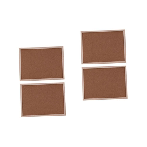 STOBOK 4 Pcs Wall Mounted Cork Board Decorative Message Board Framed Corkboard Wall Cork Notice Board Decoration Framed Cork Board Bulletin Board Office Photo Wall Bamboo Wooden