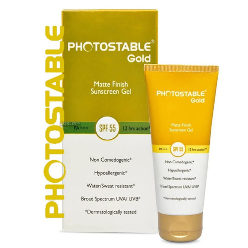 Desko Gold Matte Finish Sunscreen Gel SPF 55 PA+++ 50 gm (Pack of 1 x 50gm) SKINLEY (for External Use) Desko Gold Matte Finish Sunscreen Gel SPF 55 PA+++ 50 gm (Pack of 1 x 50gm) SKINLEY (for External Use)