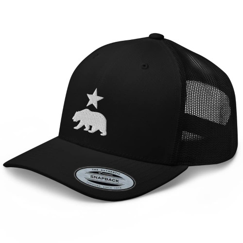 RIVEMUG California Bear and Star Rep Your State Premium Trucker Hat Embroidered Curved Bill Snapback Baseball Cap Men Women Black RIVEMUG California Bear and Star Rep Your State Premium Trucker Hat Embroidered Curved Bill Snapback Baseball Cap Men Women Black