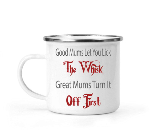Clever Mothers Day Present for Mom - Good Mums Gift To Mom Grandma on Mothers Day - Let Them Lick the Whisk, 12 Oz White Stainless Steel Camping Mug Clever Mothers Day Present for Mom - Good Mums Gift To Mom Grandma on Mothers Day - Let Them Lick the Whisk, 12 Oz White Stainless Steel Camping Mug