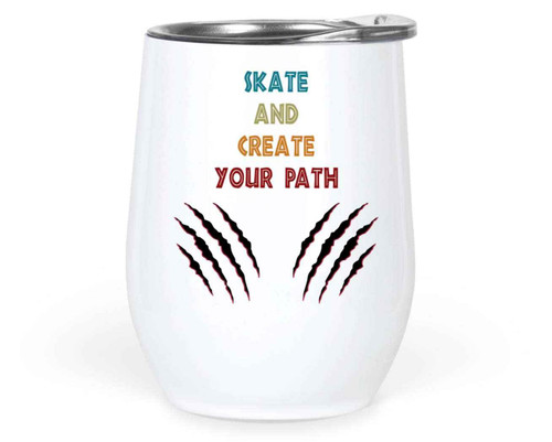 Skaters Gift - Unique Present Ideas for Couples Skateboarding - and Design - 12 Oz White Stainless Steel Wine Tumbler Skaters Gift - Unique Present Ideas for Couples Skateboarding - and Design - 12 Oz White Stainless Steel Wine Tumbler