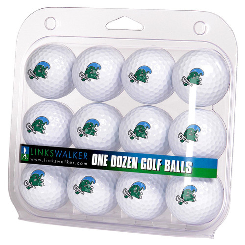 LinksWalker Tulane University Green Wave Golf Balls Gift Pack 12 2-Piece Regulation Size Balls