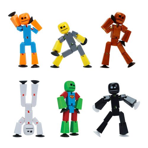Zing Stikbot 6 Pack, Set of 6 Stikbot Collectable Action Figures, Create Stop Motion Animation (Styles May Vary) Zing Stikbot 6 Pack, Set of 6 Stikbot Collectable Action Figures, Create Stop Motion Animation (Styles May Vary)